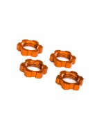 Traxxas 7758T Wheel nuts, splined, 17mm, serrated (orange-anodized) (4)