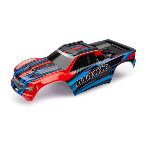 Traxxas 8911P Body, Maxx, red-x (painted)/ decal sheet