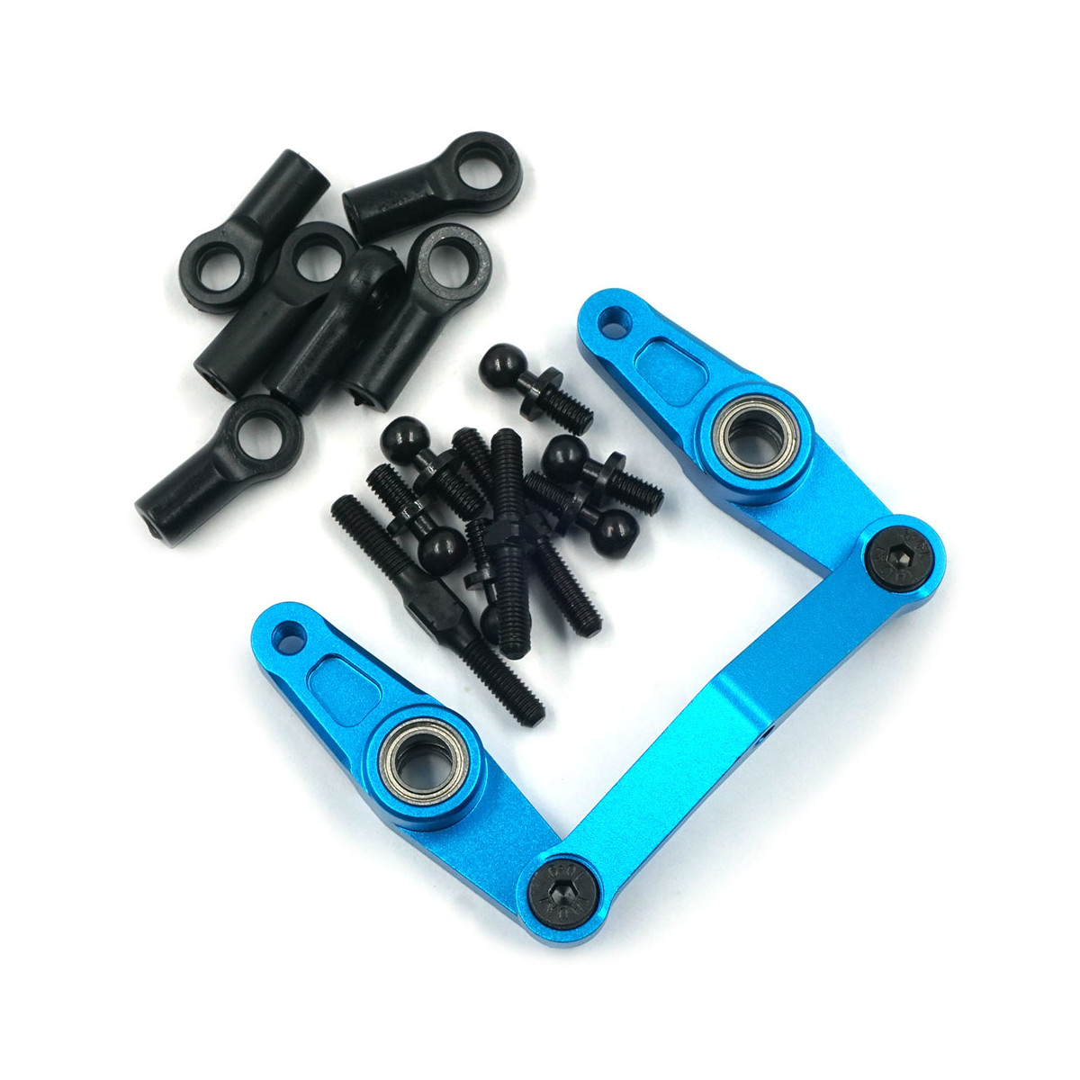 Yeah Racing Alu Anlenkungs-Set für Tamiya TT-01E blau