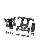 Traxxas 9015 Body mounts, front & rear/ 3x12mm CS (4)/ 3x12mm shoulder screw (2)/ 3x10mm flat-head machine screw (6)/ 3x12mm BCS (1)