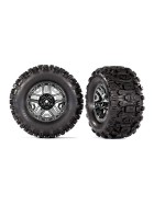 Traxxas 9072 Tires & wheels, assembled, glued (black chrome 2.8 wheels, Sledgehammer tires, foam inserts) (2) (TSM rated)