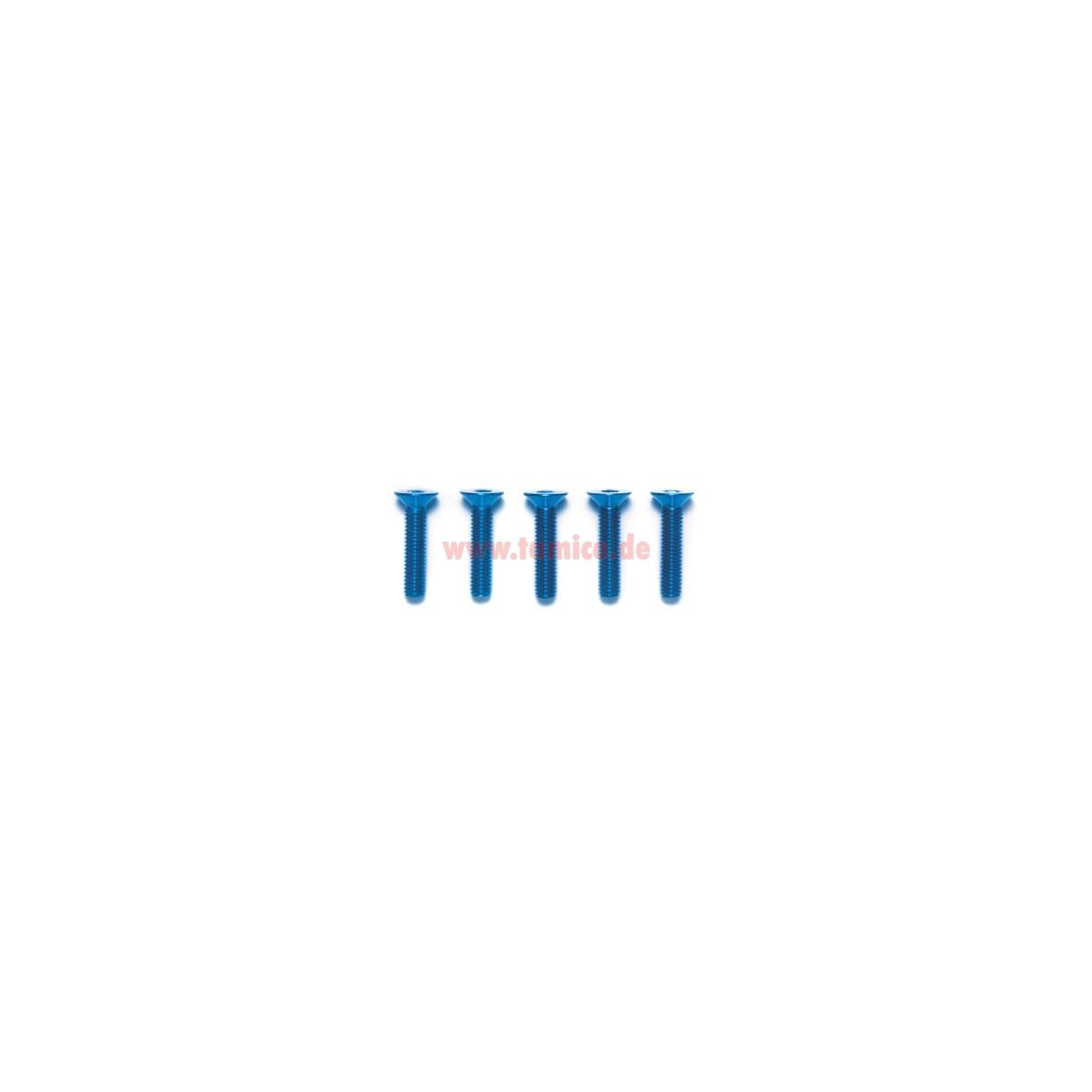 Tamiya Alu Senkkopf-Schraube 3x14mm (blau, 5 Stk.) #53775