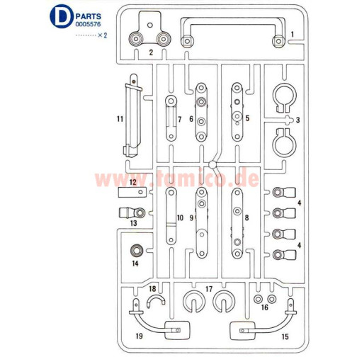 Tamiya 10005576 D-Teile (Radaufhängung) M1025 Hummer / DF-01