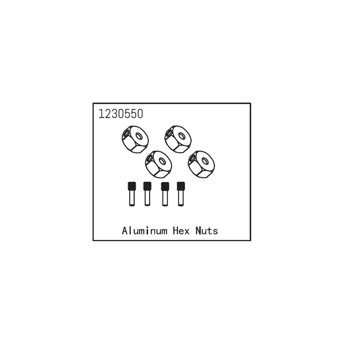Absima Aluminum Hex Nuts (4)
