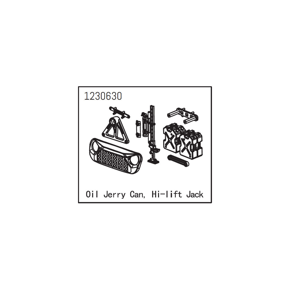 Absima Grill, Oil Jerry Can and High Lift Jack - Sherpa