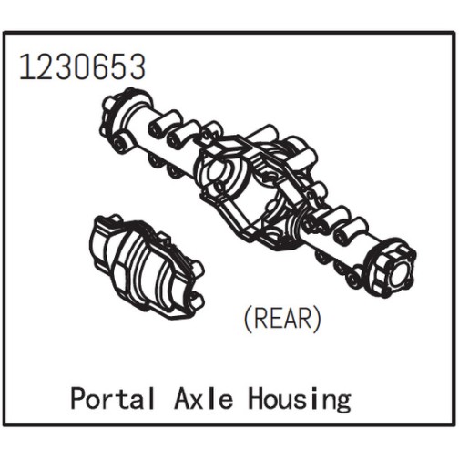 Absima 1230653 Portal-Achsgehäuse hinten für CR3.4 Sherpa / Khamba