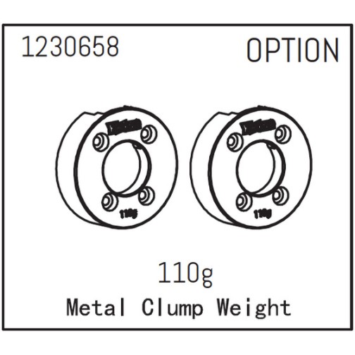 Absima 1230658 Brass clamp weights 110g (2) for CR3.4 Sherpa / Khamba