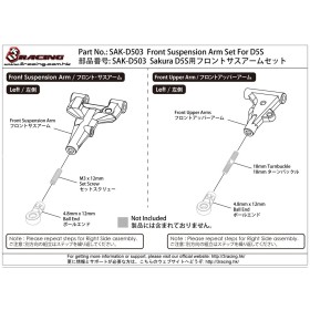3Racing Front Suspension Arm Set For D5S