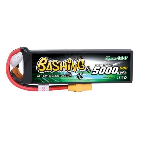 Gens ace Lipo Battery 5000mAh 11.1V 60C 3S1P XT90 Bashing Series