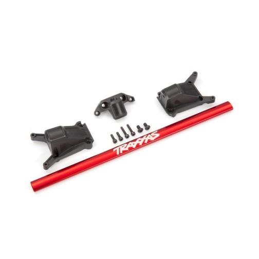 Traxxas 6730R Chassis brace kit, red (fits Rustler 4X4 or Slash 4X4 models equipped with Low-CG chassis)