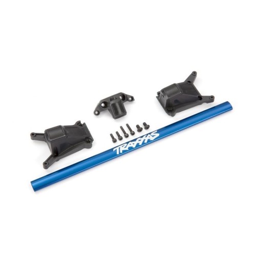 Traxxas 6730X Chassis brace kit, blue (fits Rustler 4X4 or Slash 4X4 models equipped with Low-CG chassis)