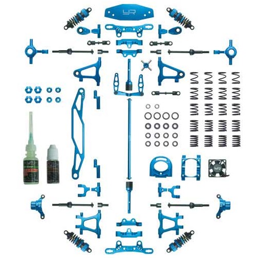 Yeah Racing Alu Tuningpaket / Conversion Kit für TT-02 (blau)