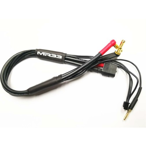 MR33 2S XT60 All-Black Charging Lead 300mm (4/5mm Dual Plug - XH)
