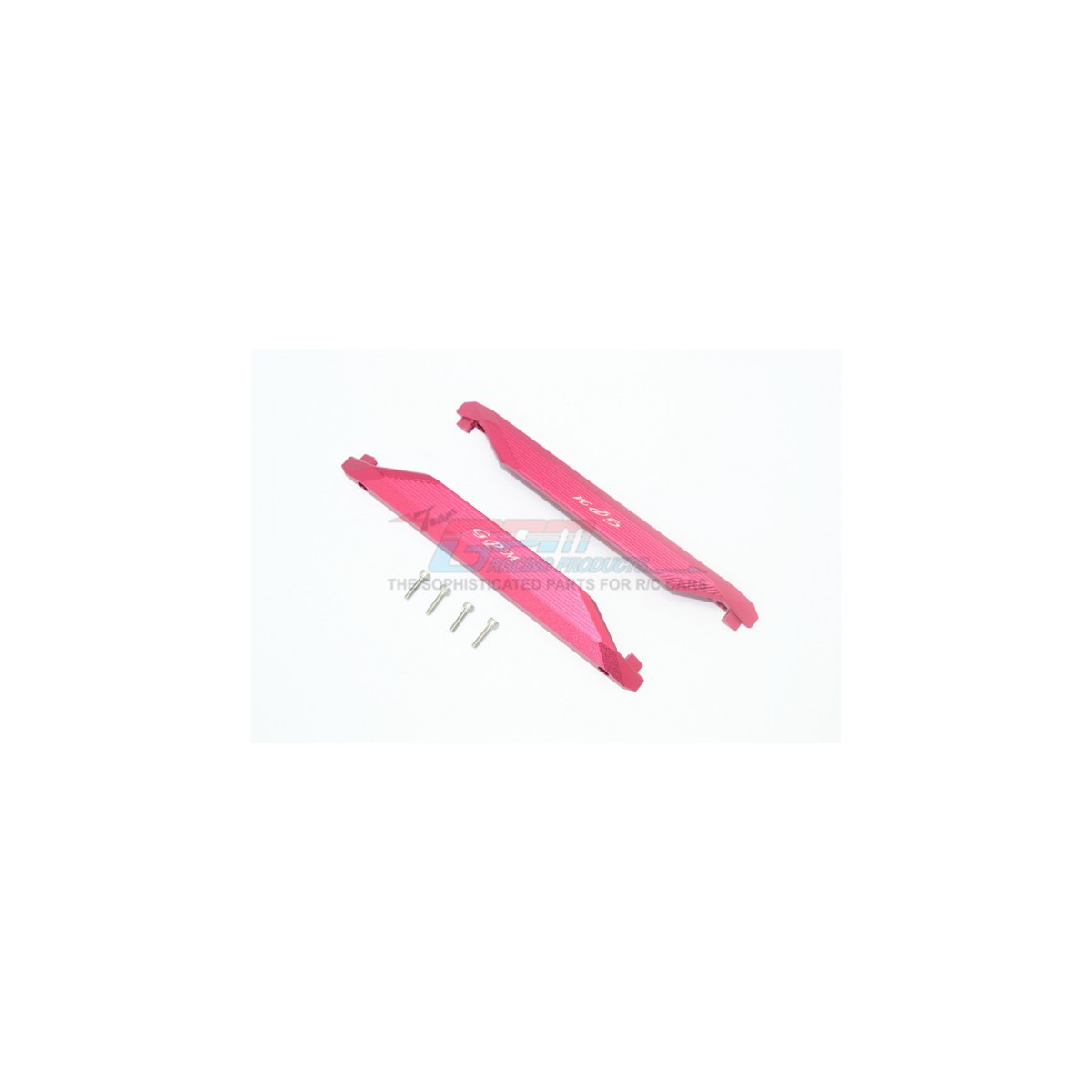 GPM Alu Chassis Nerf Bars (2) für Traxxas Maxx Rot