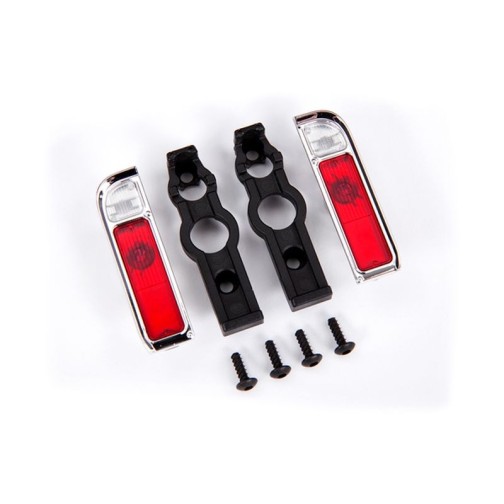 Traxxas 9119 Tail light housing, chrome (2)/ lens (2)/ retainers (left & right)/ 2.6x8 BCS (self-tapping) (4)