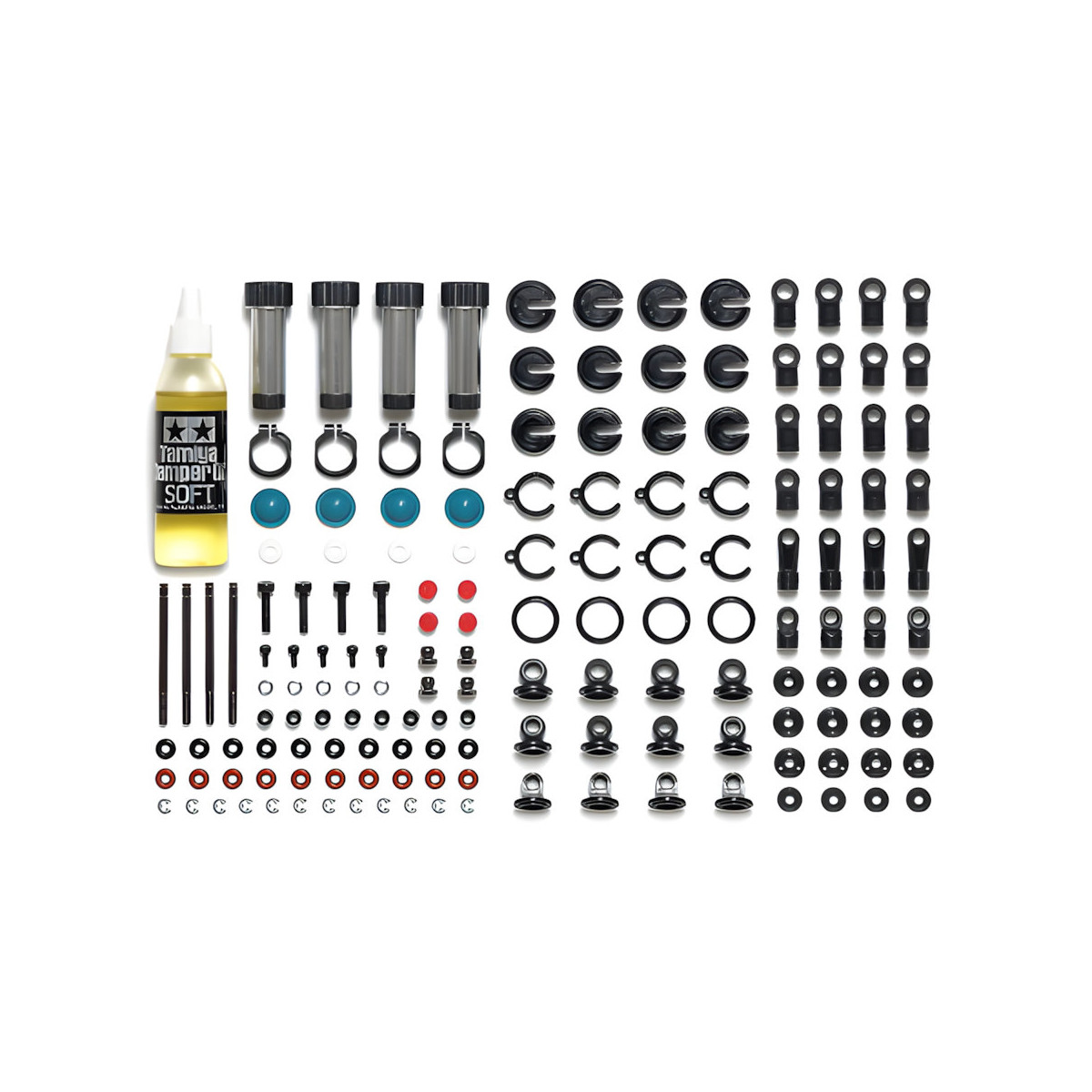 Tamiya 54991 CC-02 Alu Dämpfer-Set (4) ohne Federn