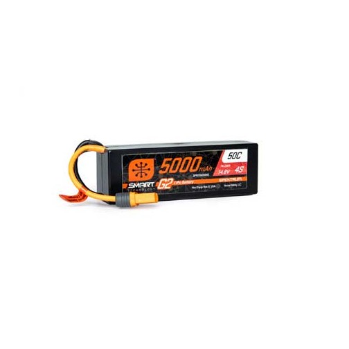 Spektrum LiPo Battery 5000mAh 4S 14.8V Smart G2 50C Hard Case IC5