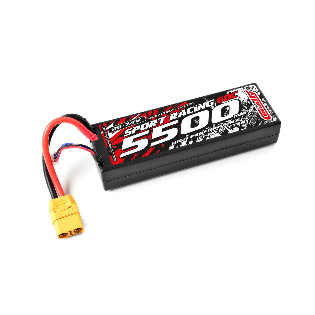 Team Corally LiPo-Akku Sport Racing 60C - 5500mAh - 2S - 7,4V - XT90 - Hard Case