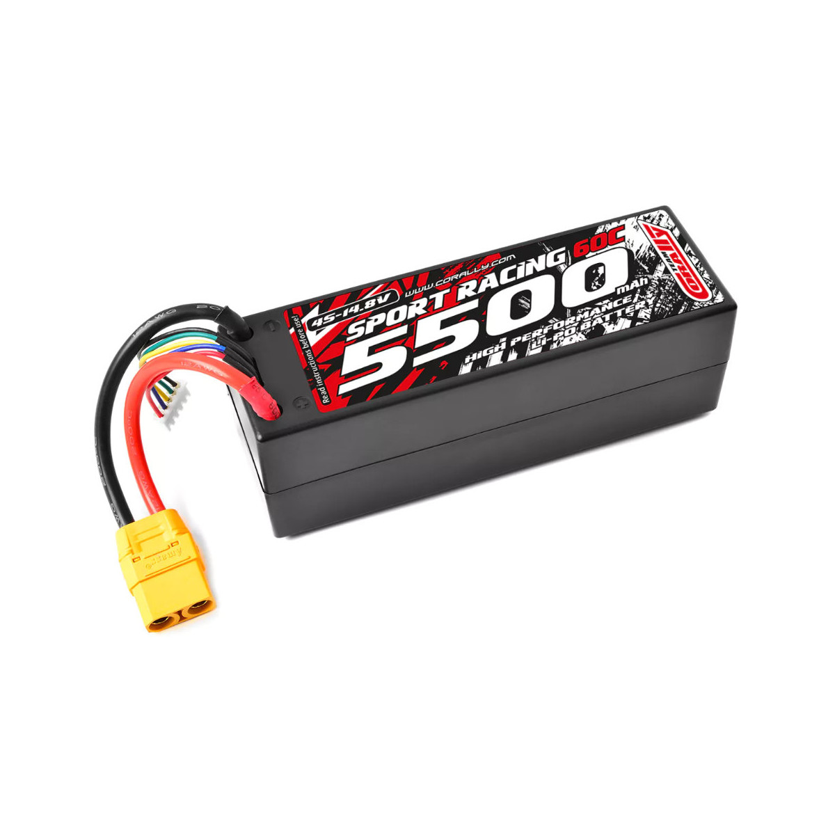 Team Corally LiPo-Akku Sport Racing 60C 5500mAh 4S 14,8V XT-90 Hard Case