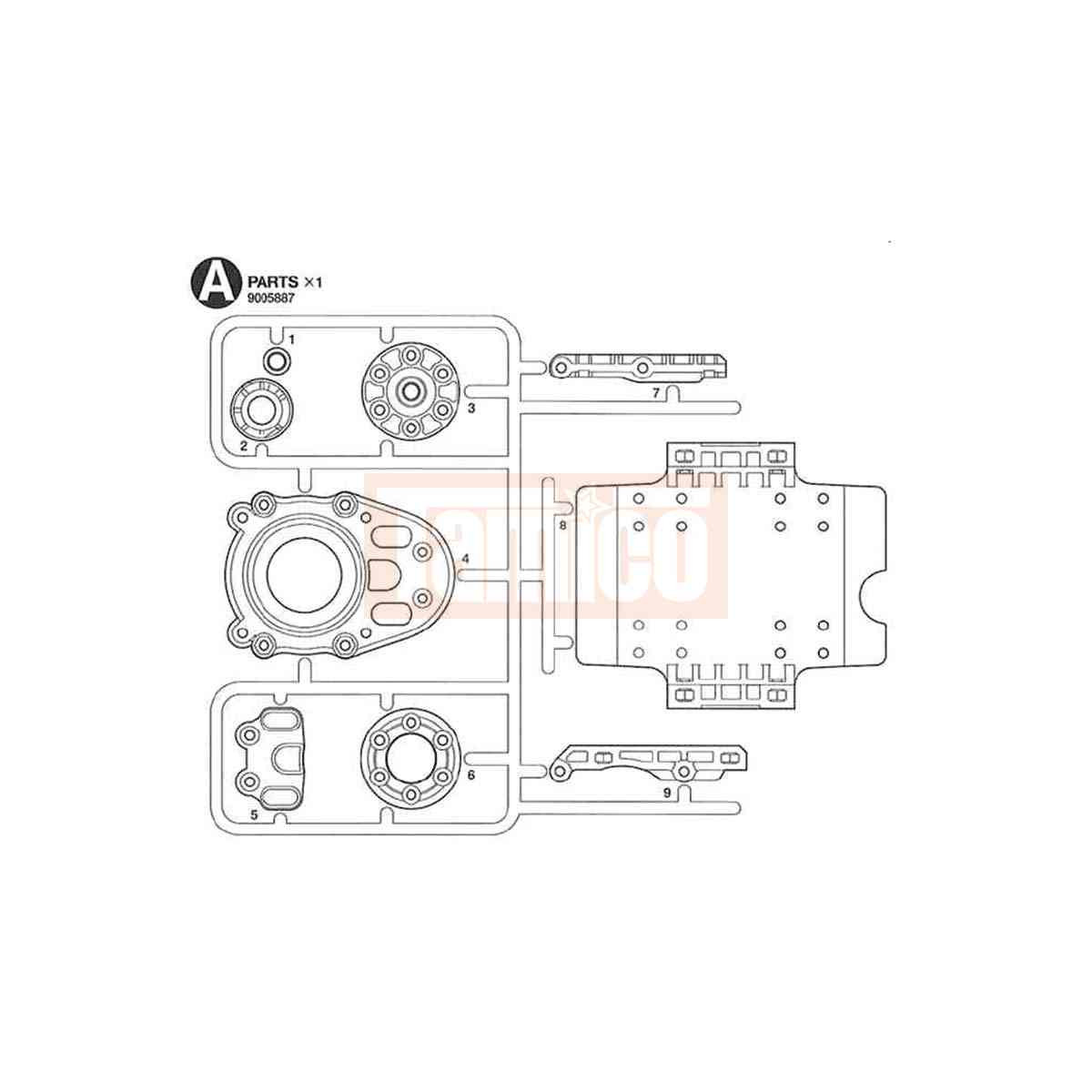 Tamiya A-Teile (Getriebegehäuse) CR-01 #9005887