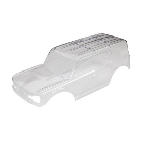 Traxxas 9211 Body, Ford Bronco (2021) (clear, requires painting)/ decals/ window masks (includes grille, side mirrors, door handles, fender flares, windshield wipers, spare tire mount, clipless mounting, hardware) (requires #8080X inner fenders)