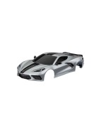Traxxas 9311T Body, Chevrolet Corvette Stingray, complete (silver) (painted, decals applied) (includes side mirrors, spoiler, grilles, vents, & clipless mounting)