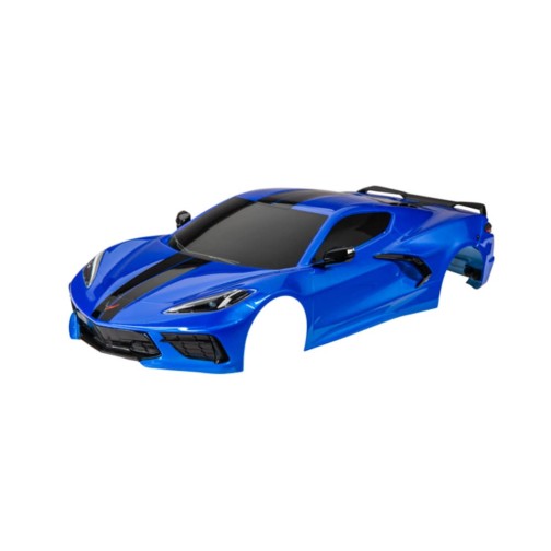 Traxxas 9311X Body, Chevrolet Corvette Stingray, complete (blue) (painted, decals applied) (includes side mirrors, spoiler, grilles, vents, & clipless mounting)