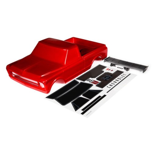 Traxxas 9411R Body, Chevrolet C10 (red) (includes wing & decals) (requires #9415 series body accessories to complete body)