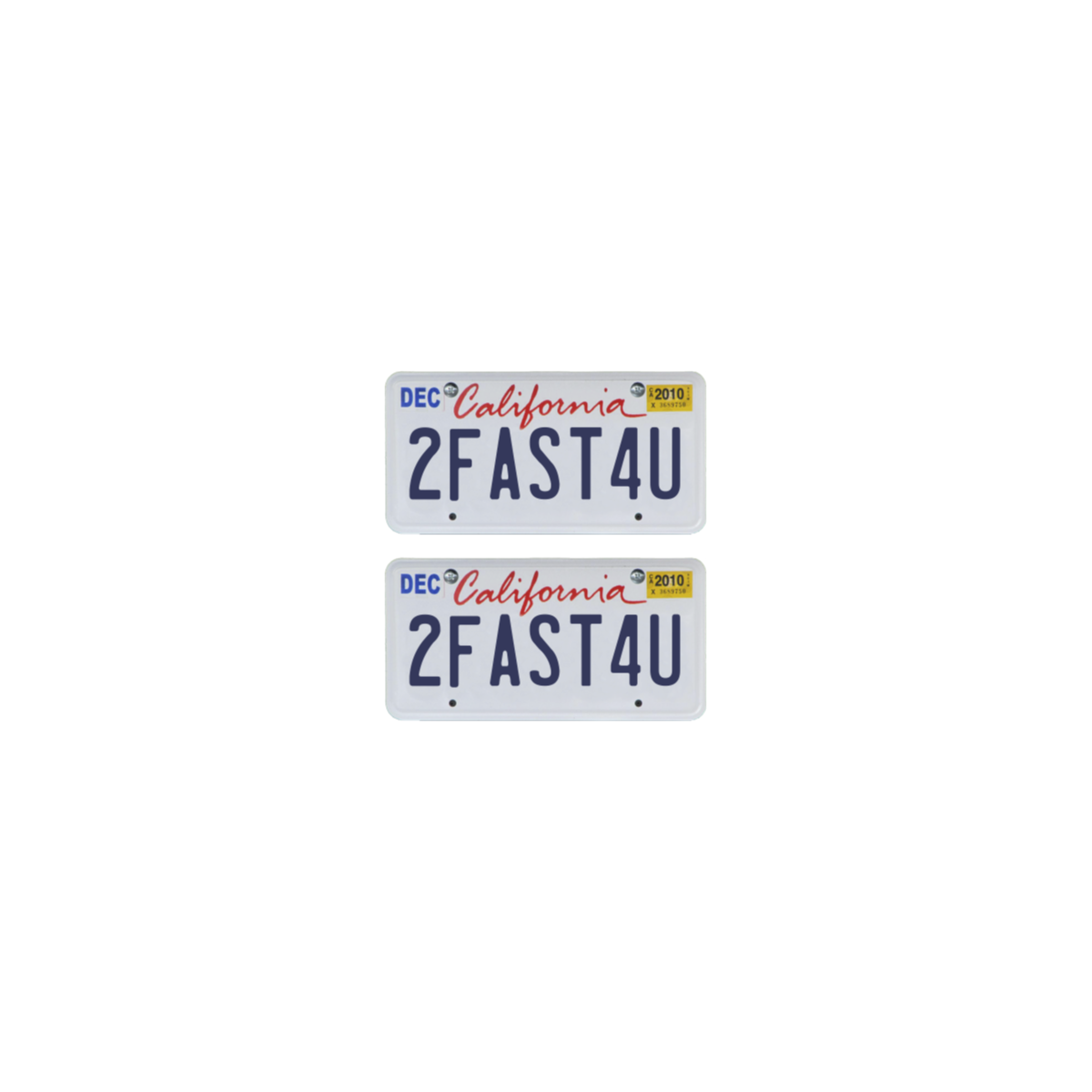 Tamico Kennzeichen "2FAST4U" USA 1:10 3D 2er Set