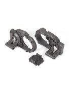Traxxas 9493 Gearbox halves,  left & right/ differential cover (charcoal gray)
