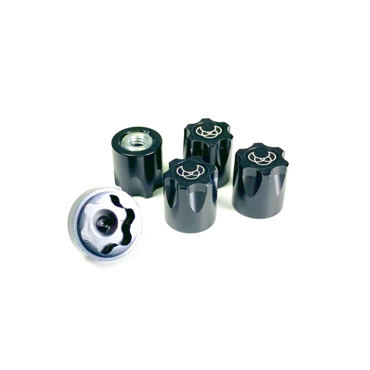 Absima 1:10 Alu. Hub Nut M4 black (4)