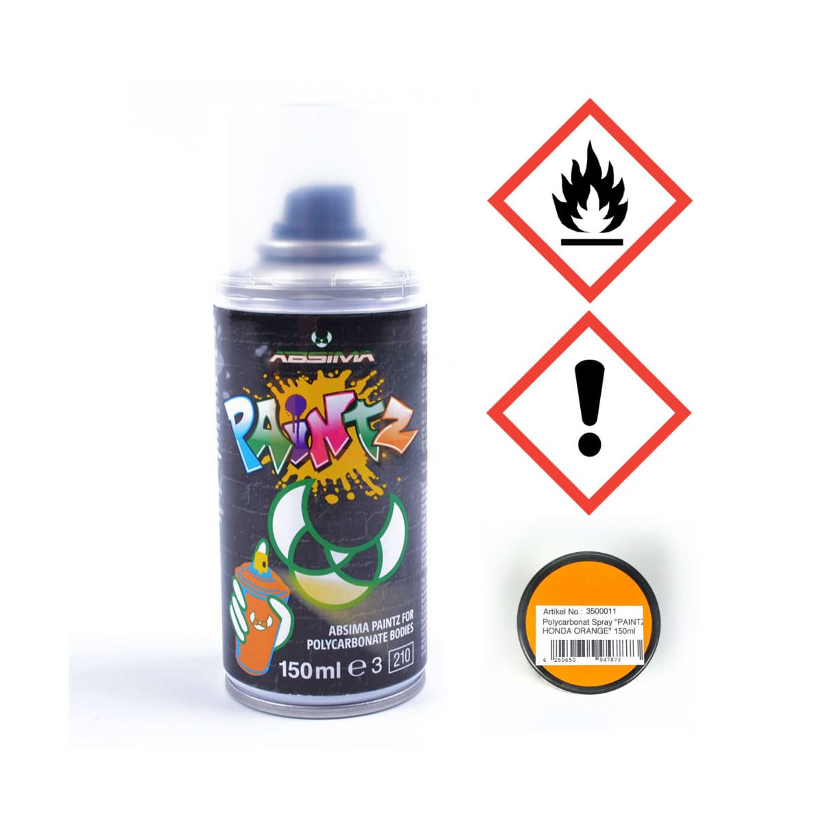 Absima Polycarbonat Spray PAINTZ HONDA ORANGE 150ml