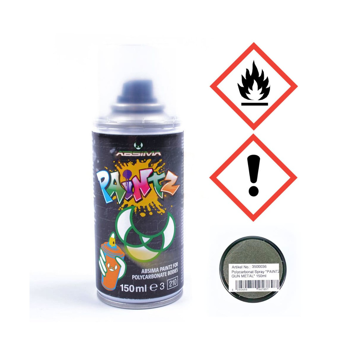Absima Lexan Spray GUN METAL 150ml
