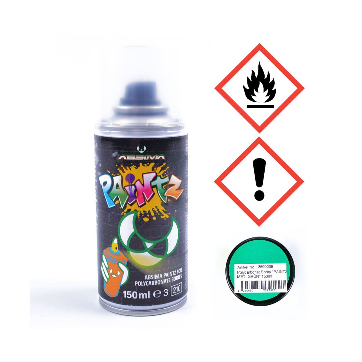 Absima Lexan Spray MET. GREEN 150ml