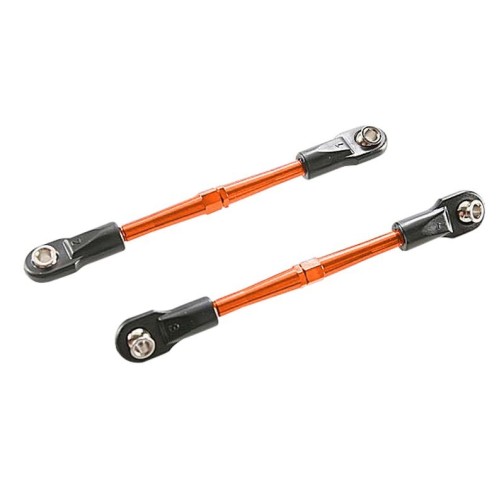 Traxxas 3139T Turnbuckles, aluminum (orange-anodized), toe links, 59mm (2) (assembled w/ rod ends & hollow balls) (requires 5mm aluminum wrench #5477)