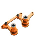 Traxxas 3743T Steering bellcranks, drag link (orange-anodized 6061-T6 aluminum)/ 5x8mm ball bearings (4)/ hardware (assembled)