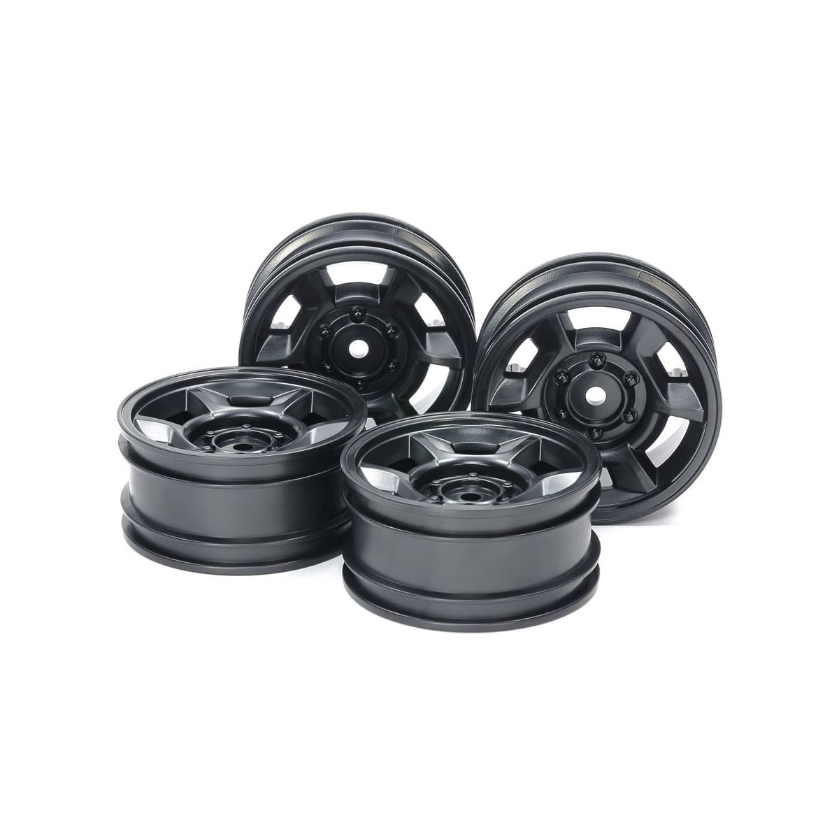Tamiya 51688 6-Speichen-Felgen 26mm schwarz (4) Offset+4...