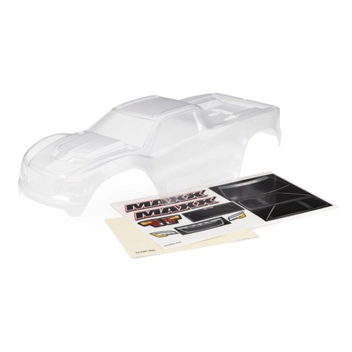 Traxxas 8918 Body, Maxx (clear, requires painting)/ window masks/ decal sheet (fits Maxx with extended chassis (352mm wheelbase))