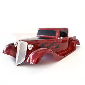 Traxxas 9335R Body, Factory Five 35 Hot Rod Truck, complete (red) (painted, decals applied) (includes front grille, side mirrors, headlights, tail lights, foam pads)