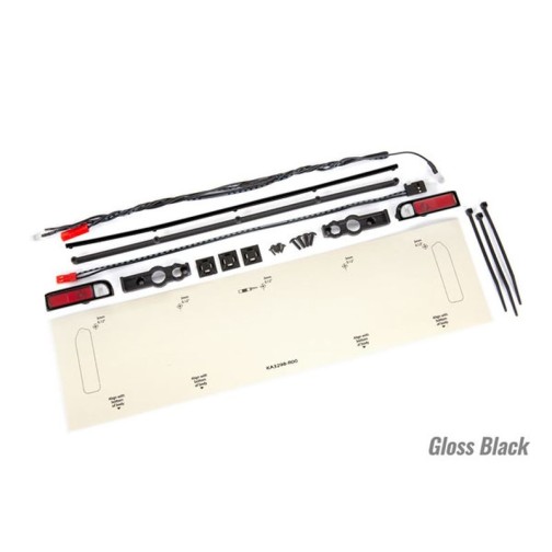 Traxxas 9497 LED lights, tail lights (red)/ power harness/ tail light housings (left & right)/ tailgate trim (black)/ zip ties (3)