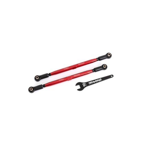 Traxxas 7897R Toe links, front (TUBES red-anodized, 7075-T6 aluminum, stronger than titanium) (2) (for use with #7895 X-Maxx WideMaxx suspension kit)
