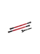 Traxxas 7897R Toe links, front (TUBES red-anodized, 7075-T6 aluminum, stronger than titanium) (2) (for use with #7895 X-Maxx WideMaxx suspension kit)