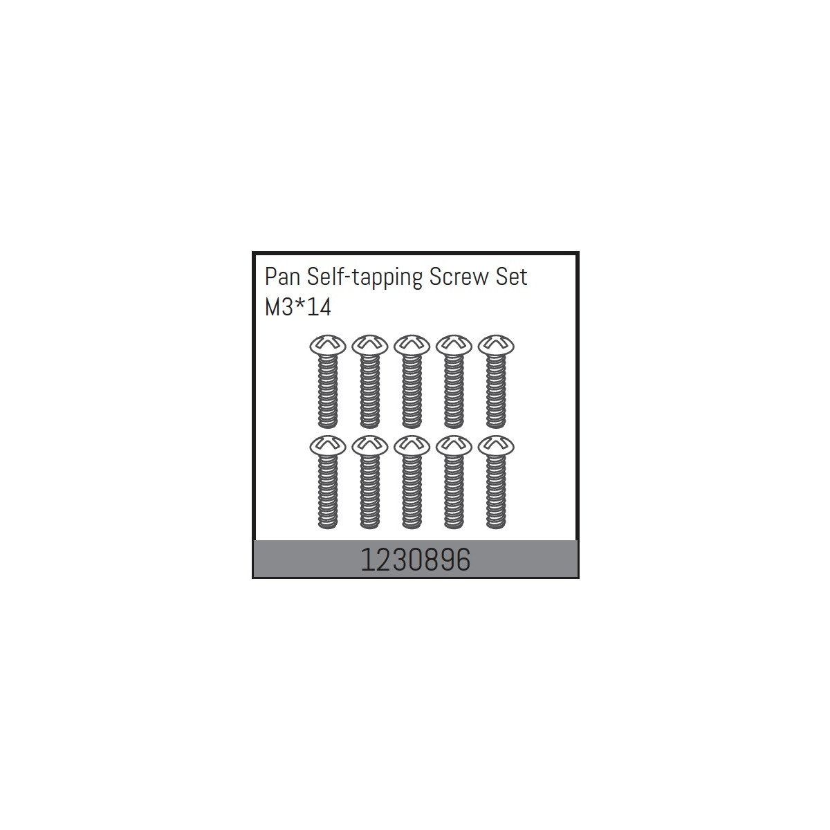 Absima M3*14 Pan self-tapping Screw Set (10)
