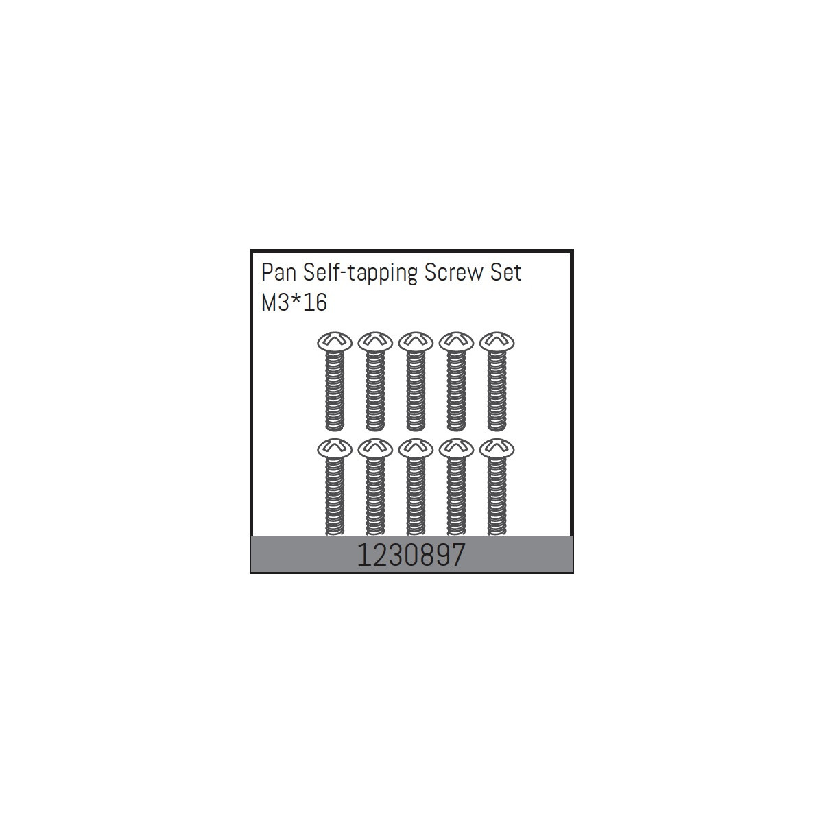 Absima M3*16 Pan self-tapping Screw Set (10)