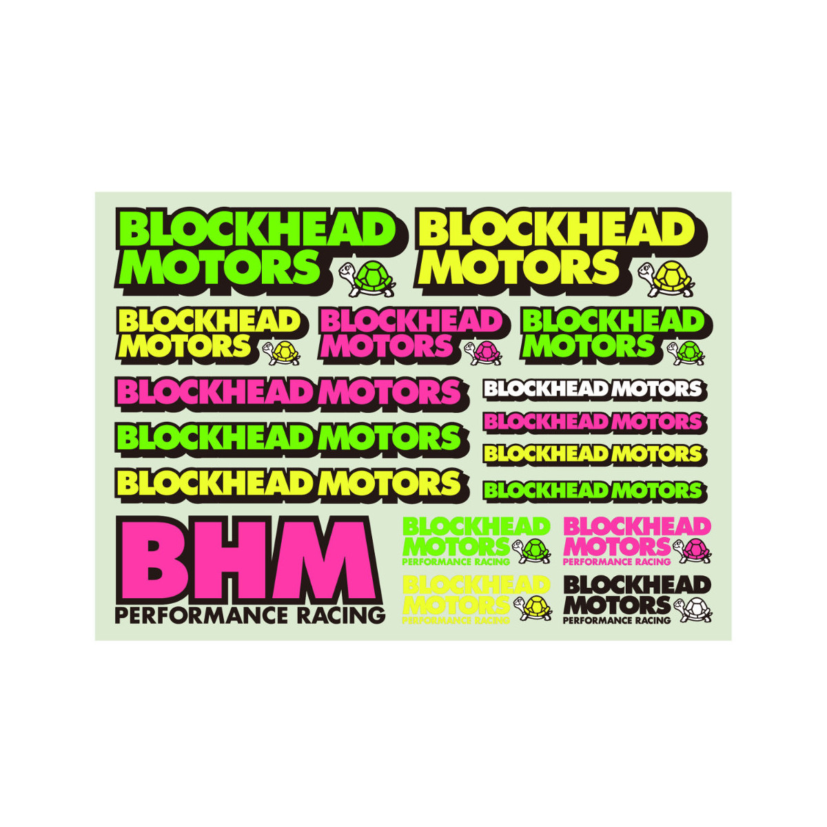 Blockhead Motors Sticker Gothic Logo (Fluorescent Color)