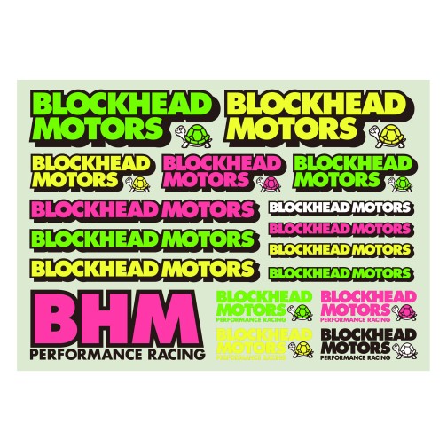 Blockhead Motors Aufkleber/Decals Gothic Logo (Fluorescent Color)