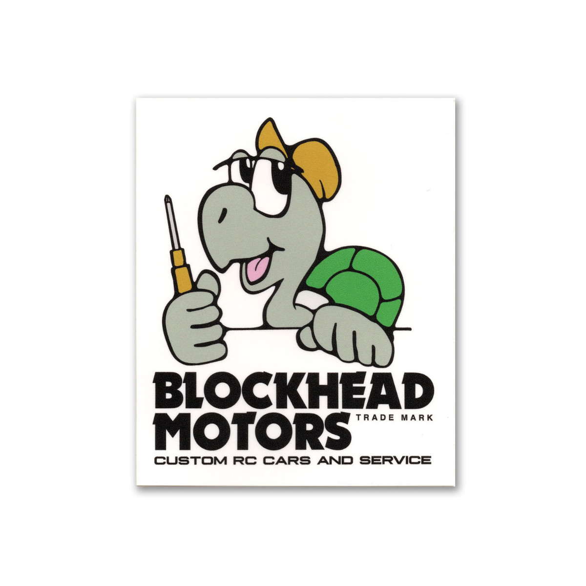 Blockhead Motors Sticker Comic Sticker