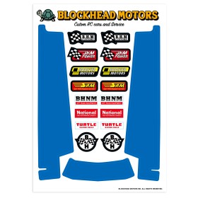 Blockhead Motors Aufkleber/Decals für Tamiya Hornet / Grasshopper Blau