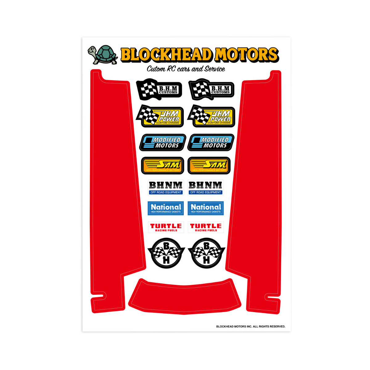 Blockhead Motors Aufkleber/Decals für Tamiya Hornet...