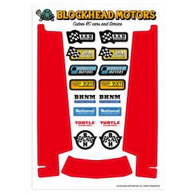 Blockhead Motors Aufkleber/Decals für Tamiya Hornet / Grasshopper Rot
